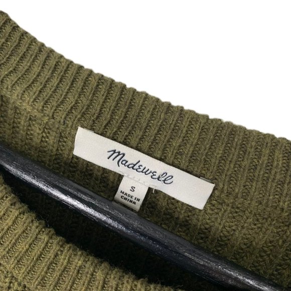 Madewell Green Thompson Pocket Pullover Boxy Knit Sweater Small - Picture 8 of 8